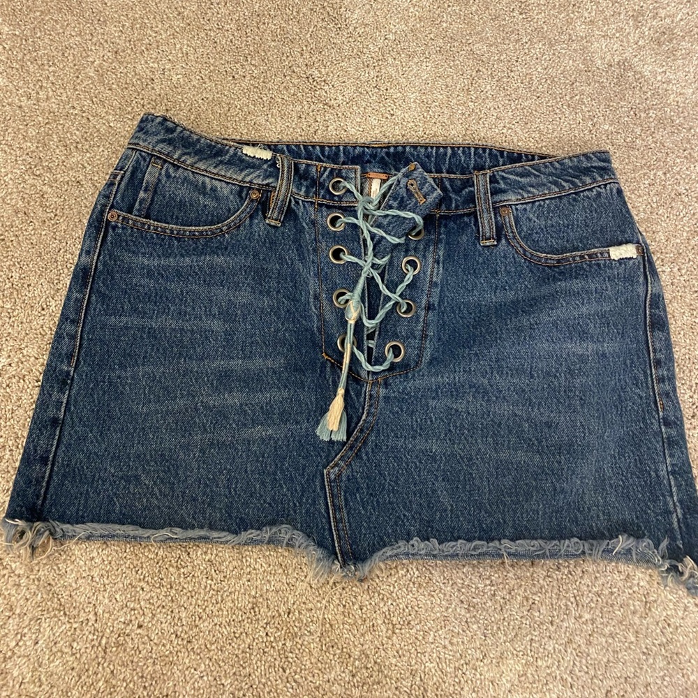 Free People Jean mini skirt
